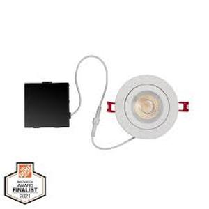 lot 38 image: Commercial Electric Ultra-Spot 4 in. Adjustable CCT Canless New Construction & Remodel IC Rated Indoor Integrated LED Recessed Light Kit