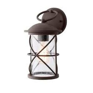 lot 51 image: Hampton Bay Wakefield 13.5 in. 1-Light Bronze Outdoor Wall Lantern Sconce