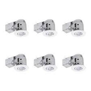 lot 17 image: Commercial Electric LED Directional 3 in. White Recessed Kit 6 Pack