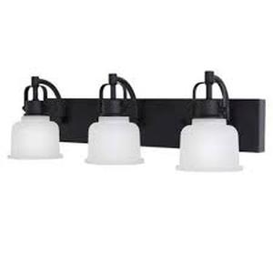lot 157 image: Home Decorators Collection Rockhill 22.07 in. 3-Light Black LED Vanity Light Dark LED