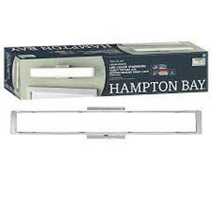 lot 166 image: Hampton Bay Collier Heights 24 in. Chrome Curved Selectable LED Bathroom Vanity Light Bar Flush Mount with Night Light Feature