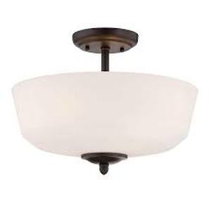 lot 169 image: Designer Fountain 14.5 in. Darcy 3-Light Oil-Rubbed Bronze Semi-Flush Mount Ceiling Light