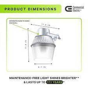 lot 183 image: Commercial Electric 150W Equivalent LED Gray Dusk to Dawn Outdoor Area Light and Flood Light, 3300 Lumens