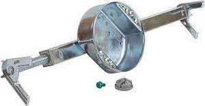 lot 61 image: Commercial Electric 4 in. Round 1-12 in. Deep 15.3 cu. in. Metallic Ceiling FanLight Fixture Box and Brace Kit