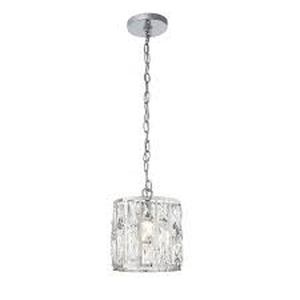 lot 66 image: Home Decorators Collection Kristella 1-Light Chrome Crystal Pendant Light