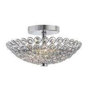 lot 67 image: Hampton Bay Barclay 11 in. 2-Light Chrome and Crystal Semi-Flush Mount