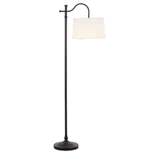 lot 73 image: Hampton Bay Carver 58 in. Black Downbridge Floor Lamp
