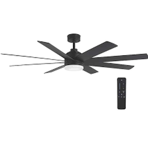 lot 78 image: Home Decorators Collection Celene 62 in. LED IndoorOutdoor Matte Black Ceiling Fan with Light and Remote Control with Color Changing Technology