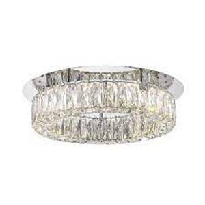 lot 82 image: Home Decorators Collection Keighley 17.5 in. Integrated LED Chrome Flush Mount Ceiling Light Fixture with Crystal Shade
