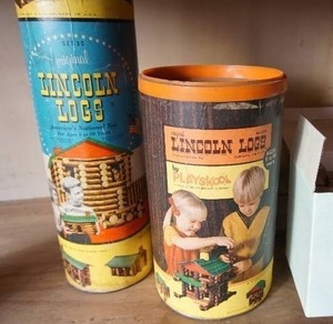Vintage Toys Lincoln Logs and Wood Blocks