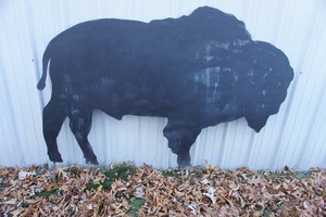 Lawn & Garden DeCor Metal Art Large Buffalo Bison...