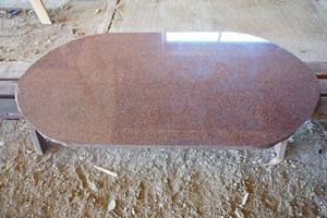 Lawn & Garden DeCor 6 Foot Redwood Bench, Large Granite Slab 1-14 Inch Thick...