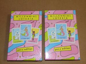 lot 34 image: 2 Pack Blue Star Press Millennial Loteria Board Game Gen Z 195893989782