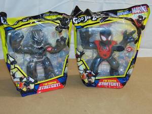 lot 37 image: 2 Pack Mixed Heroes of Goo Jit Zu Supagoo Marvel Spider-Man Miles Morales 8 Action Figure
