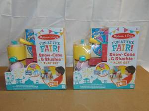 lot 49 image: 2 Pack Melissa & Doug Fun at the Fair Wooden Snow-Cone and Slushie Play Food Set 000772922982
