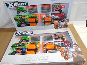 lot 78 image: 2  Pack X-Shot SKINS Double Dread Double Menace Dart Blaster