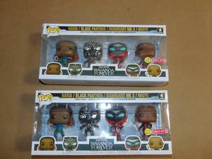 lot 91 image: 2 Pack Funko POP Marvel Black Panther Wakanda Forever - 4pk 889698691123