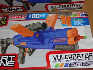 lot 97 image: 2 Pack Dart Zone Motorized Vulcanator Double Magazine Dart Blaster 729747624903