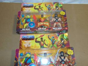 lot 98 image: 2 Pack Mattel Action Figure 3pk - Masters of the Universe Sun-Man and the Rulers of the Sun 194735108343