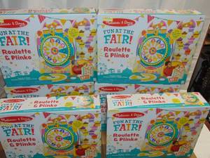 lot 127 image: 6 Pack Melissa & Doug Fun at the Fair Wooden Double-Sided Roulette & Plinko Games 000772922975