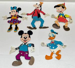 lot 2 image: 1960s-70s Durham Plastic DISNEY Movable Figures Including Mickey Mouse & More