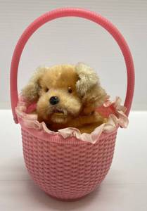 lot 13 image: 1960s -70s Wind Up Pup In Basket (Works)