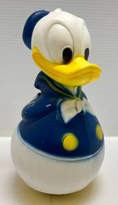lot 14 image: Vintage Roly Poly Tumbling Plastic Donald Duck Toy