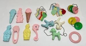 lot 23 image: Group Of Vintage Baby Rattles & More