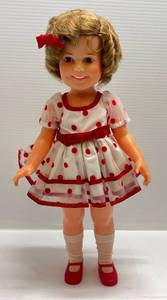 lot 109 image: 1972 Shirley Temple Doll 16 With Red Polka Dotted Dress