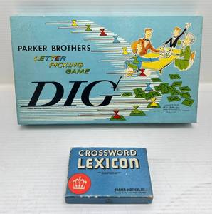 lot 255 image: 1937 Parker Brothers Crossword Lexicon & 1959 Parker Brothers DIG