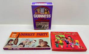 lot 257 image: 1952 Whitman Donkey Party (BOX ONLY), 1966 Whitman Brand Donkey Party (NIB) 1975 Parker Brothers Guinness Book Of World Records (Lightly Used)