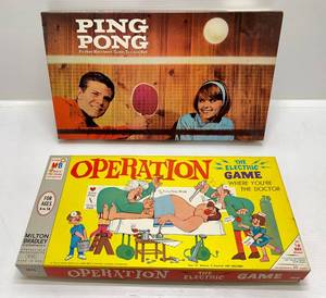 lot 263 image: 1965 Parker Brothers Ping Pong (NIB) & 1965 Milton Bradley OPERATION (Lightly Used)