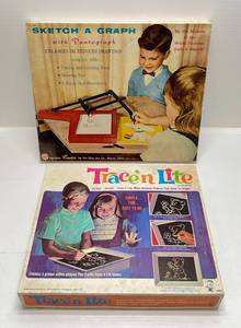 lot 150 image: 1950s Ohio Art Co. Sketch A Graph & 1968 Hasbro Tracen Lite Both In Original Boxes