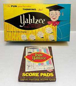 lot 158 image: 1956 Lowe Yahtzee Complete & 1972 Yahtzee Score Pads
