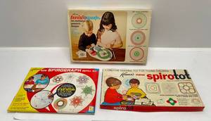 lot 166 image: 1967-68 Kenners Spirographs & 1960s Ohio Art Co. Twirlograph (All Seem Complete)
