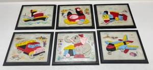 lot 175 image: 1960s A Child Guidance Toy Magnetic Puzzles # 904 Tugboat, 920 Chicken, 921 Choo Choo Train, 922 Dump Truck, 923 Elephant, 924 Jet Airliner