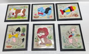 lot 176 image: 1960s A Child Guidance Toy Magnetic Puzzles # 900 Dog,  902 Fish, 903 Kitten, 905 Rabbit, 906 Lion, 909 Cow (Missing Pieces)