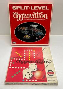 lot 207 image: 1962 Aggravation Game & 1971 Split Level Aggravation Game (Both Lightly Used)