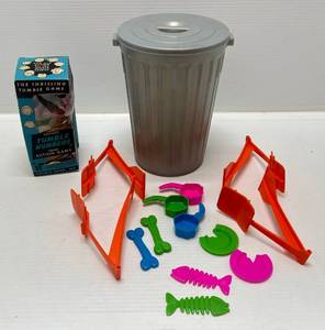 lot 214 image: 1950s-60s Kohner American Toys Tumble Numbers (NIB), 1974 Lakeside Ind. Can It Garbage Can Game Of Skill