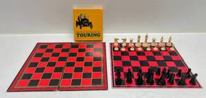 lot 234 image: 1965 Parker Brothers Touring Car Card Game (NIB) & Vintage ChessCheckers Boards With Chess Pieces