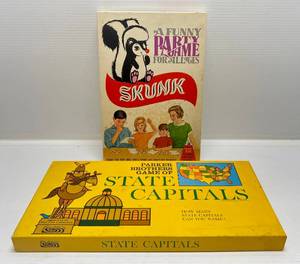 lot 268 image: 1968 Schaper Brand  Skunk (NIB) & 1966 Parker Brothers  State Capitals (NIB)