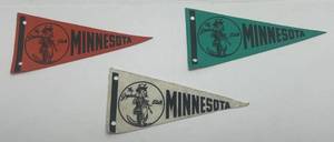 lot 278 image: 1950s 4x8 Minnesota The Golpher State Pennants