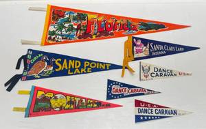 lot 287 image: Vintage Misc. State Pennants & More (Some With Date Written On Them)