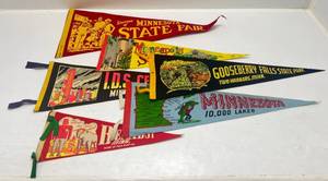 lot 289 image: Misc. Vintage Minnesota  Pennants (Some With Date Written On Them)