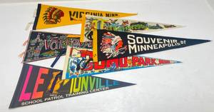 lot 290 image: Misc. Vintage Minnesota  Pennants (Some With Date Written On Them)
