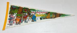 lot 293 image: Vintage 1985 Star Wars Ewoks Ice Capades Pennant (Date Written On Bottom)