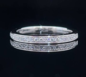Classic & Elegant Diamond Half-Eternity Channel Ring in 14k White Gold $1,799 Retail