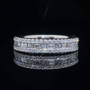 1.00 Carat Diamond Triple Row East-West Baguette & Round Brilliant Channel Band in 18k White Gold $3,450 Retail VIDEO
