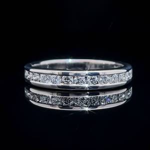 0.65ct Diamond Half-Eternity Channel Band Comfort Fit Ring in 18k White Gold $2,450 Retail VIDEO