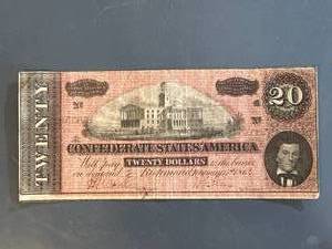 Genuine 1864 $20 Confederate Bill